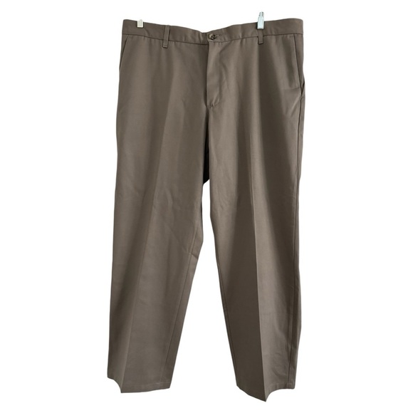 LEE (No Iron) Men’s Brown Relaxed Fit 100% Cotton Dress Pants-Size 40 X 30 - Picture 1 of 9
